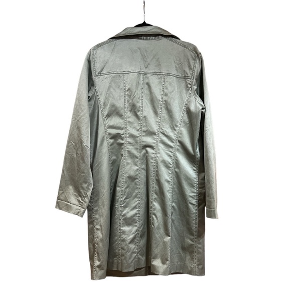 Isda & Co. Sage Green Cotton Blend Super Soft Trench Jacket - Picture 8 of 8